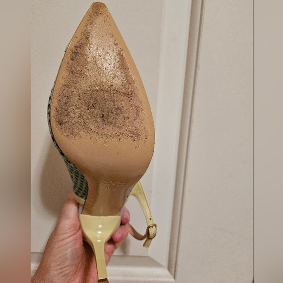 Slingback summer heels. leather shoes. made in Italy .Isabelle Paris size 39.5 - Picture 4 of 6